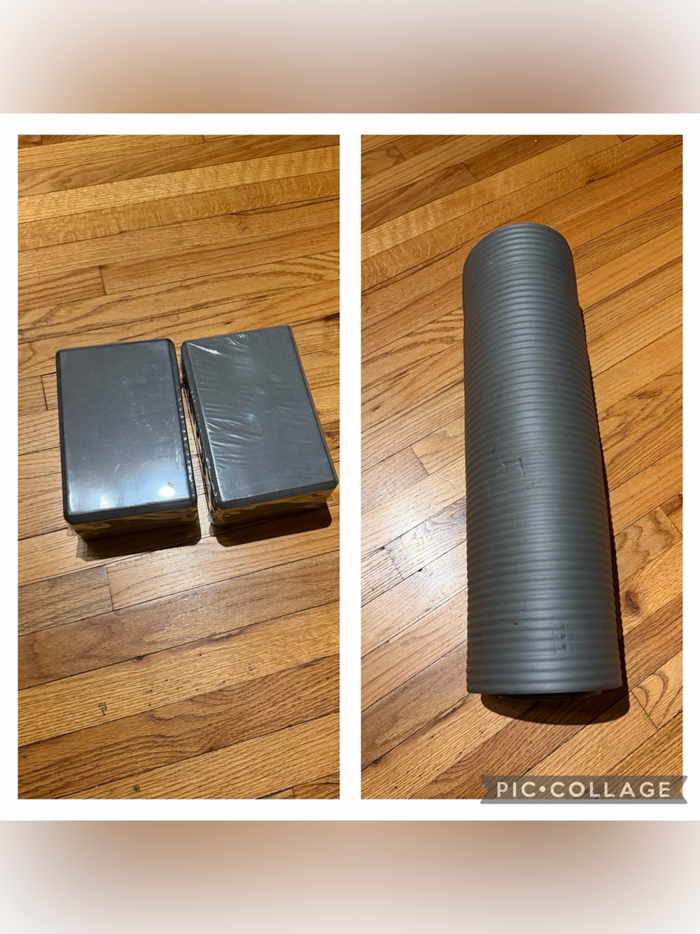 Yoga mat and blocks matching set bundle active sport athletic combo EUC